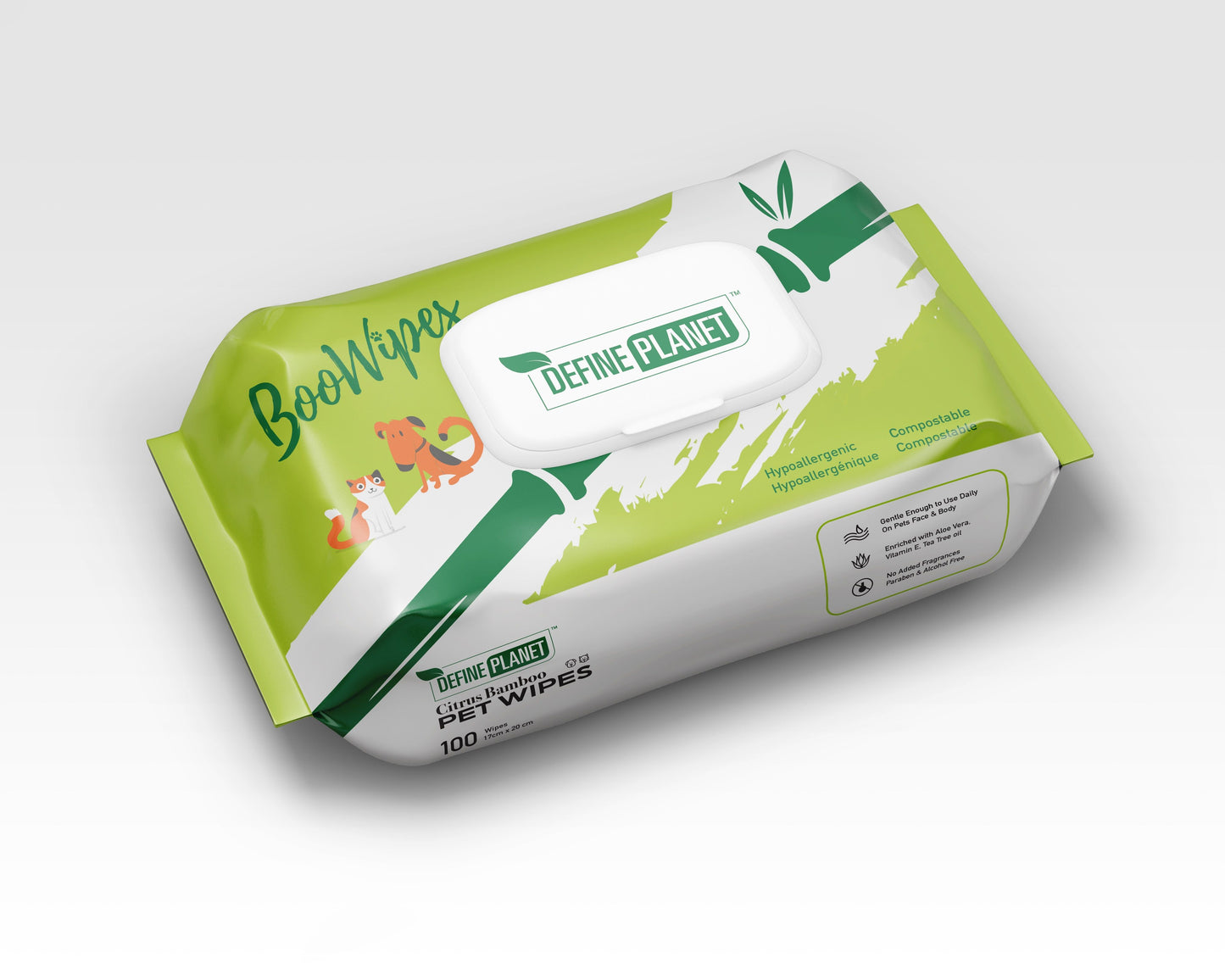 Lingettes Fibre de Bambou au Citron ( Paquet de 100 )