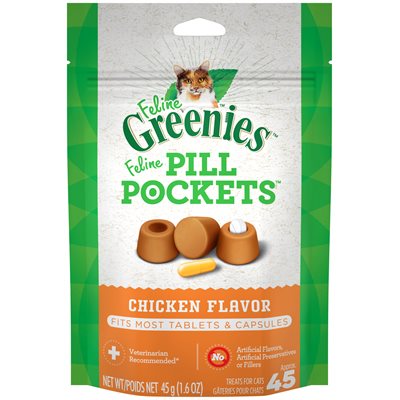 Greenies « Pill Pockets » Saveur de Poulet pour Chats 1.6 oz