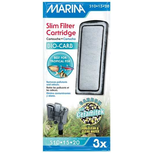 Cartouches Bio-Carb pour filtre Slim Marina Paquet de 3