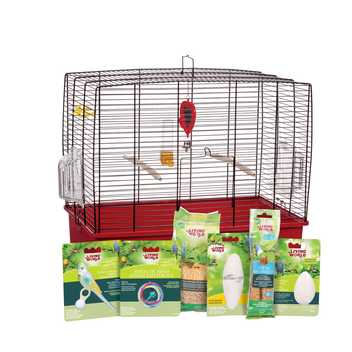 Cage équipée de luxe Living World pour perruches ondulées