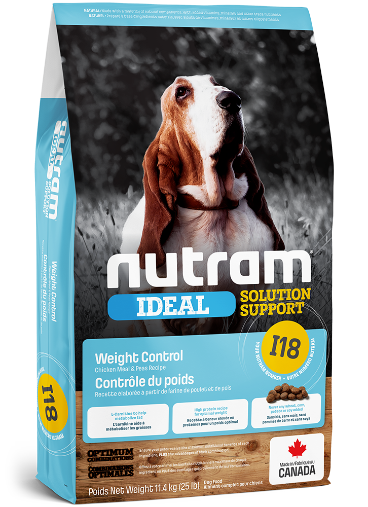 Nourriture pour chiens Contrôle du poids Nutram I18