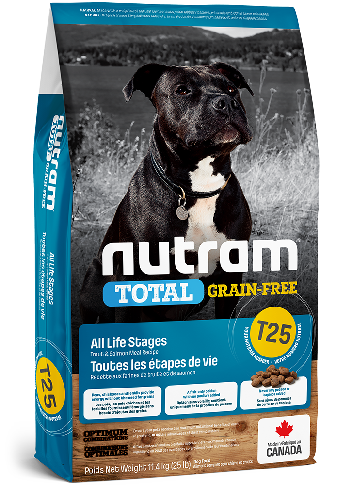 Nourriture pour chiens Nutram T25 Sans Grains Truite & Saumon