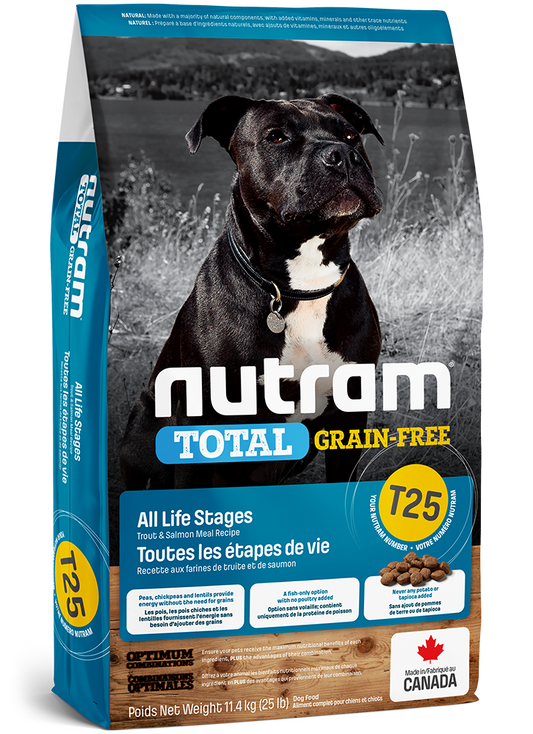 Nourriture pour chiens Nutram T25 Sans Grains Truite & Saumon