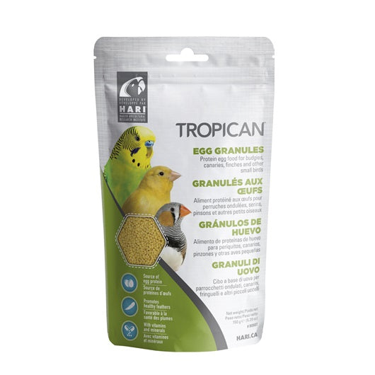 Granulés Tropican aux oeufs pour perruches, serins et pinsons 150 G