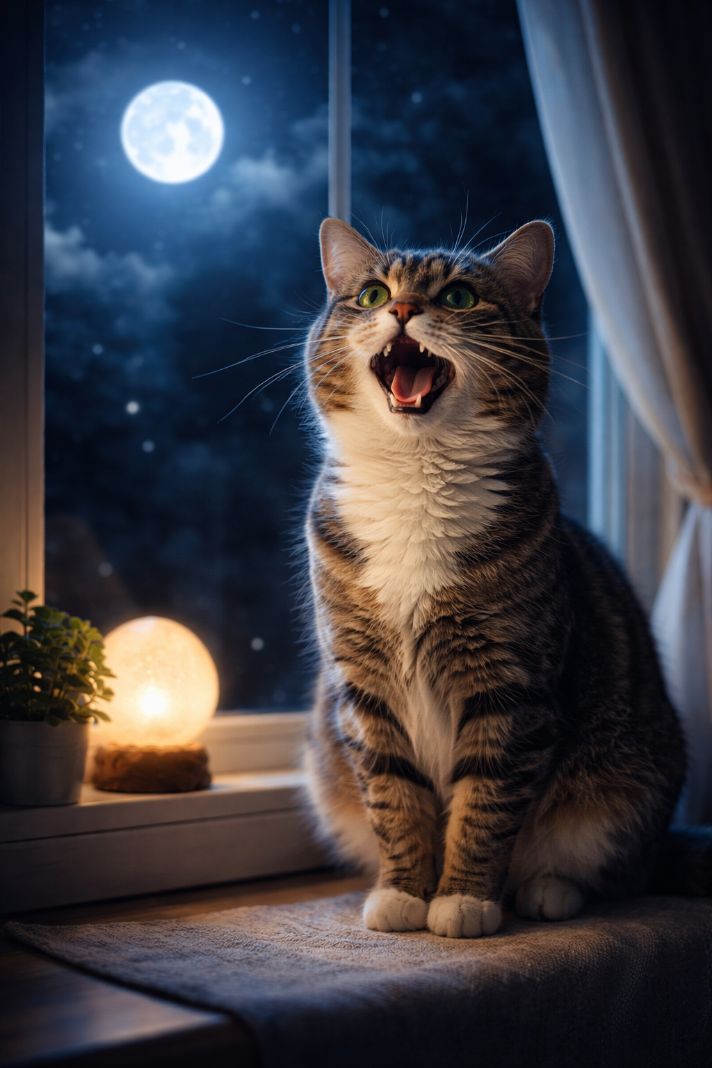 chat miaule nuit