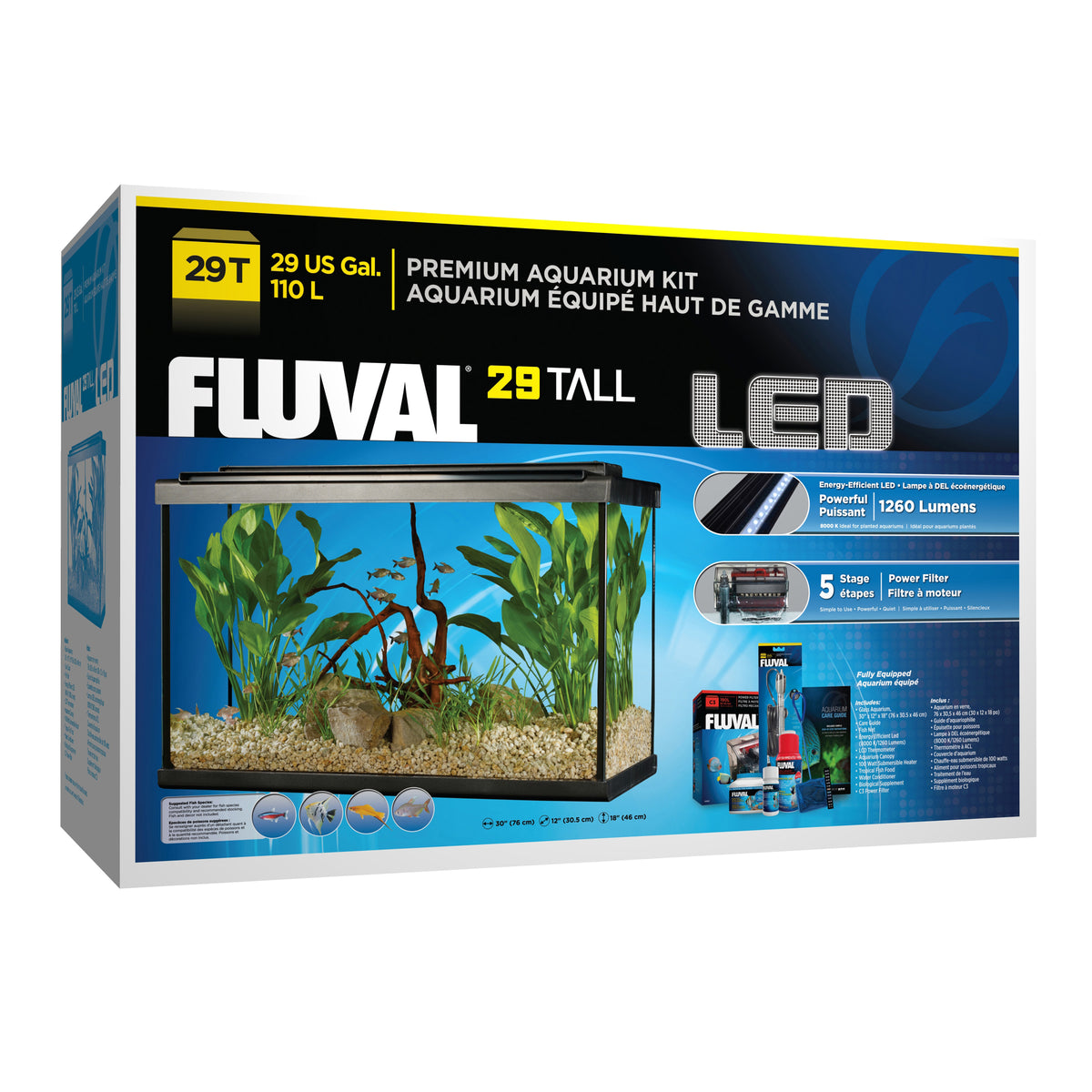 Aquarium équipé haut de gamme 29g Fluval