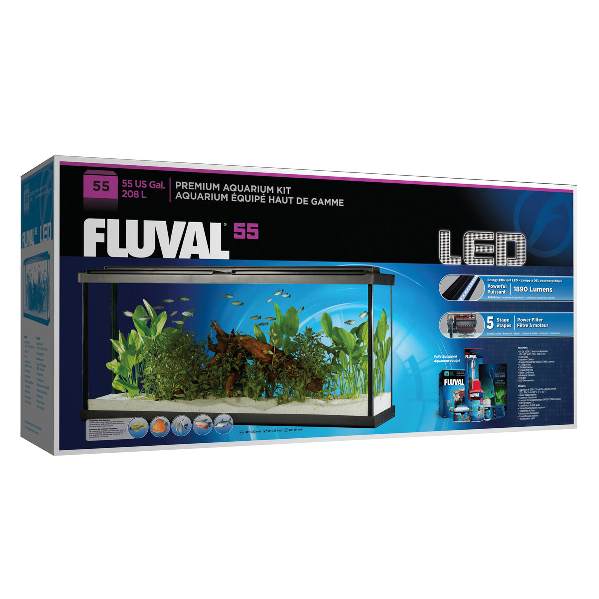 Aquarium équipé haut de gamme 55g Fluval