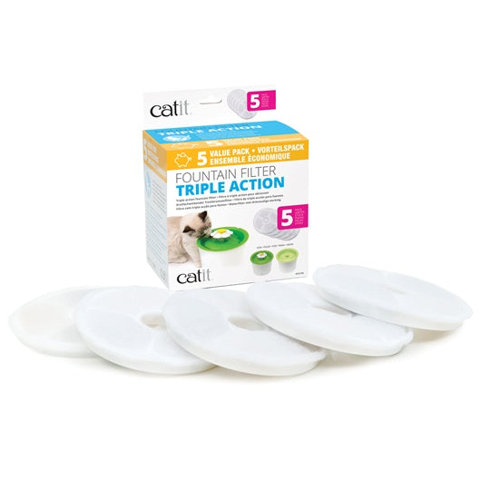 Filtre Catit à triple action pour Abreuvoirs paquet de 5