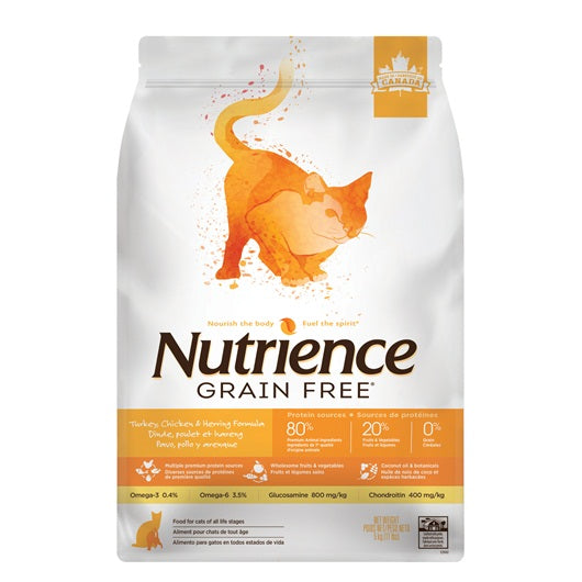 Nutrience - Chats - sans grains, dinde, poulet et hareng 11 Lbs