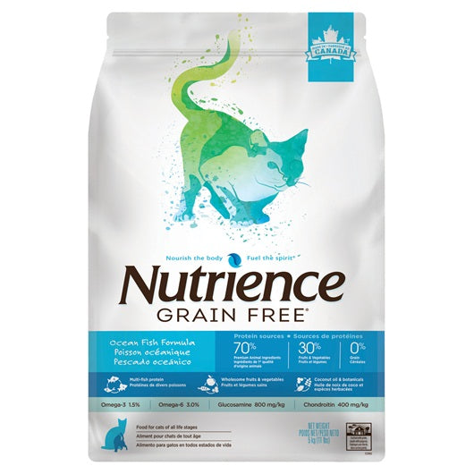 Nutrience Sans grains pour chats, Poisson océanique 11 Lbs