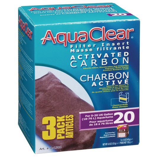 Charbon Activé pour AquaClear20 Paquet de 3