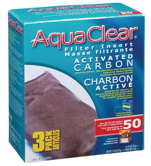 Charbon Activé pour AquaClear50 Paquet de 3