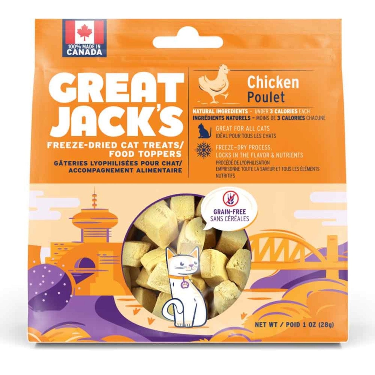 Great Jack Gâteries lyophilisées pour chats 28 G