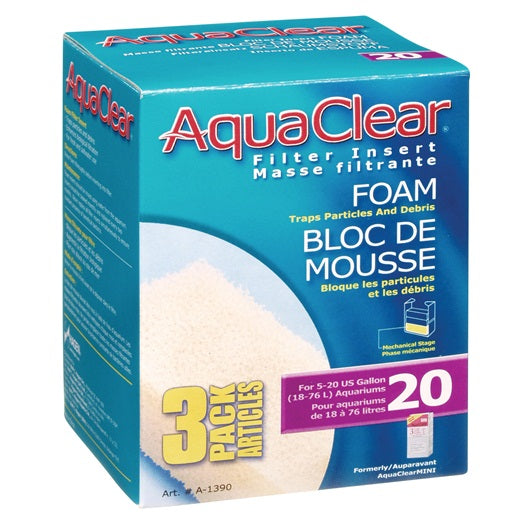 Blocs de Mousse Filtrante pour AquaClear20 Paquet de 3